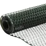 3 ft. x 25 ft. Plastic Poultry Hex Garden Fence Netting Green