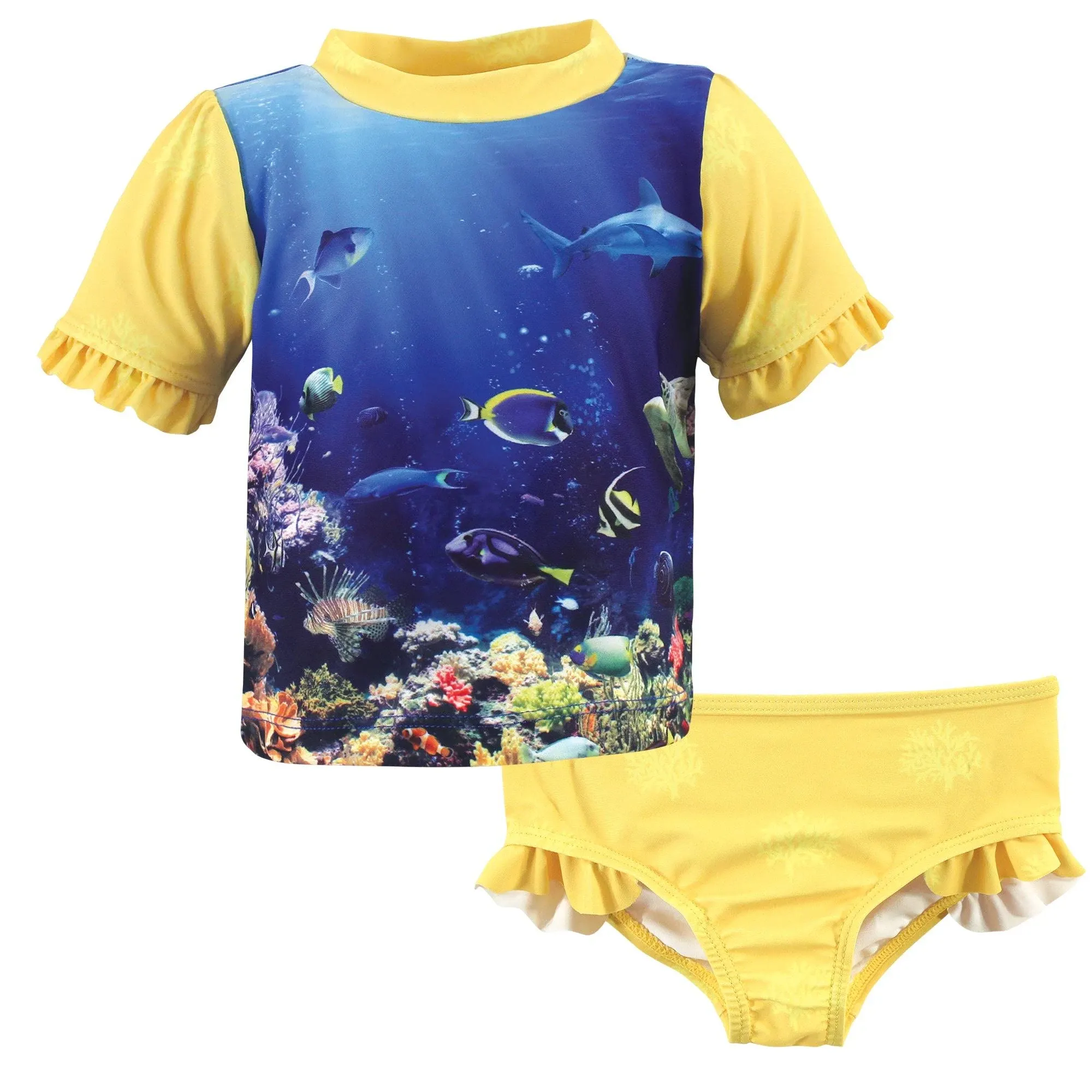 Hudson Baby Girl's Swim Rashguard Set