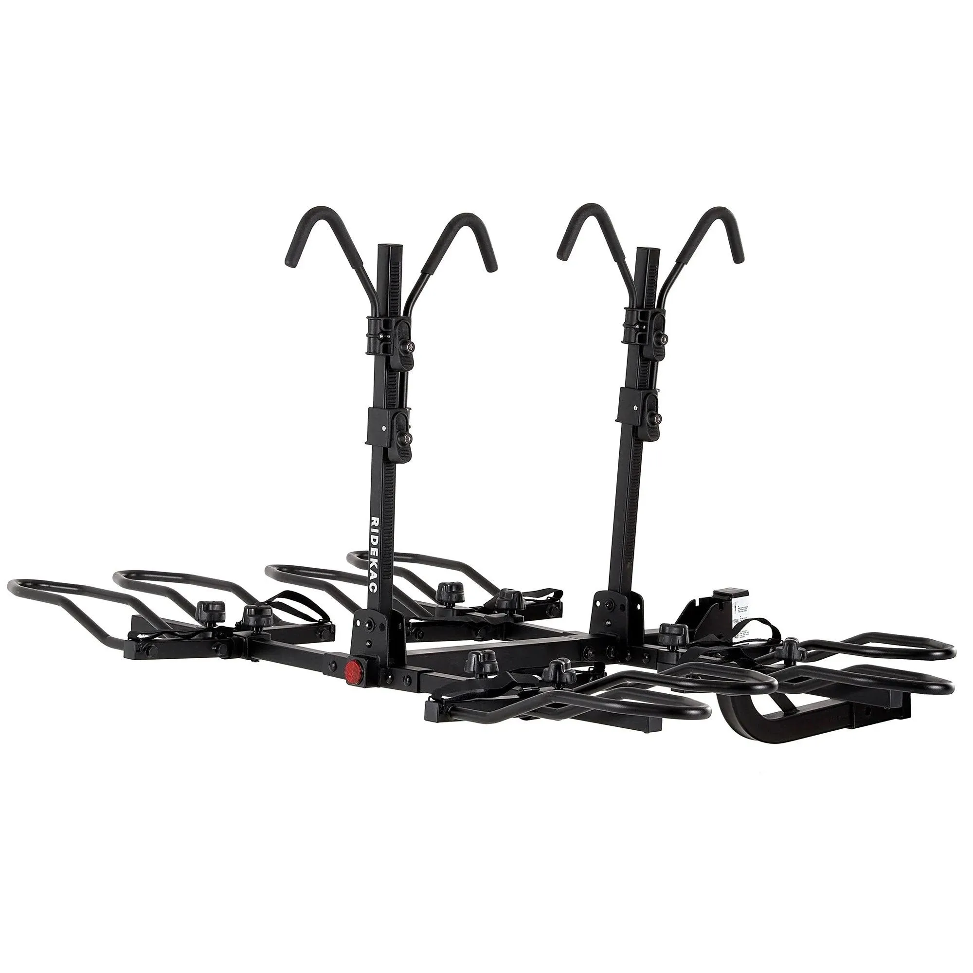 KAC Bike Rack for Car, SUV, Hatchback Mount - 2" Anti-Wobble Rachet Hitch for 4 Bikes - Heavy Duty Bicycle Carrier, Easy to Assemble/Install - Tire & Frame Stramps Included