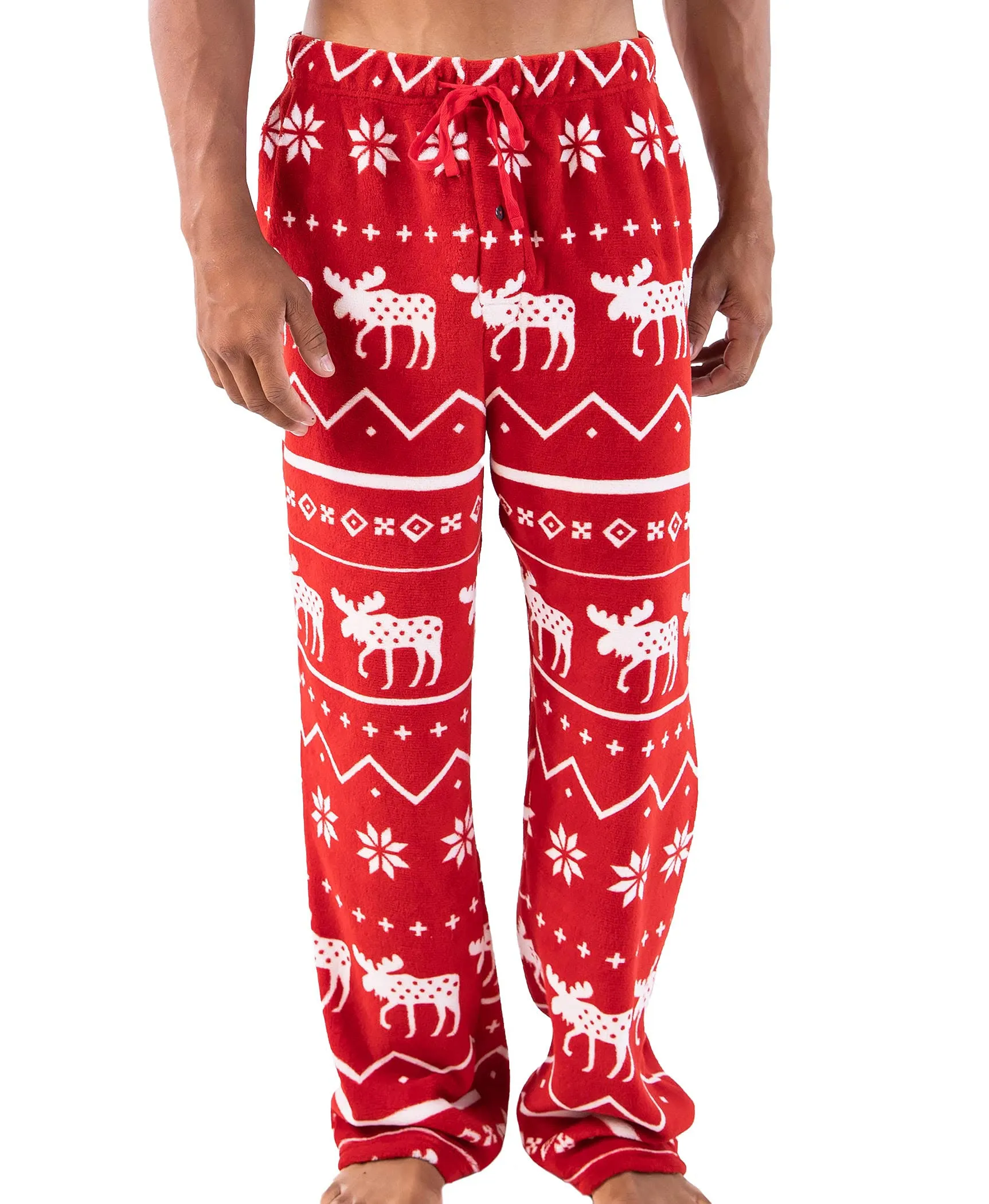 Lazy One Men's Fleece Pajama Pants, Nordic Fleece Pajama Bottoms for Men, Warm Pajama Pants