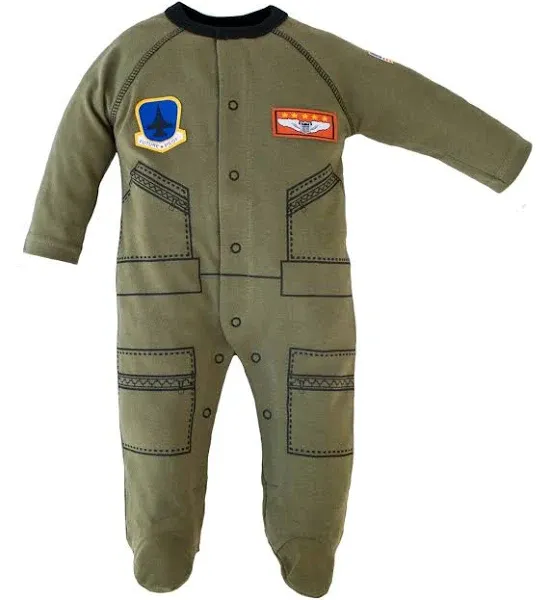 Baby Flight Suit Crawler w Patches