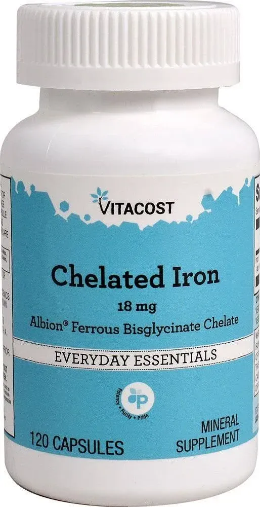 Vitacost Ferrochel Iron - 18 mg - 120 Capsules