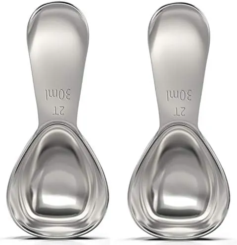 Stainless Steel Coffee Scoop 2 Pack 2 Tablespoon 30ml Exact Measuring Spoons