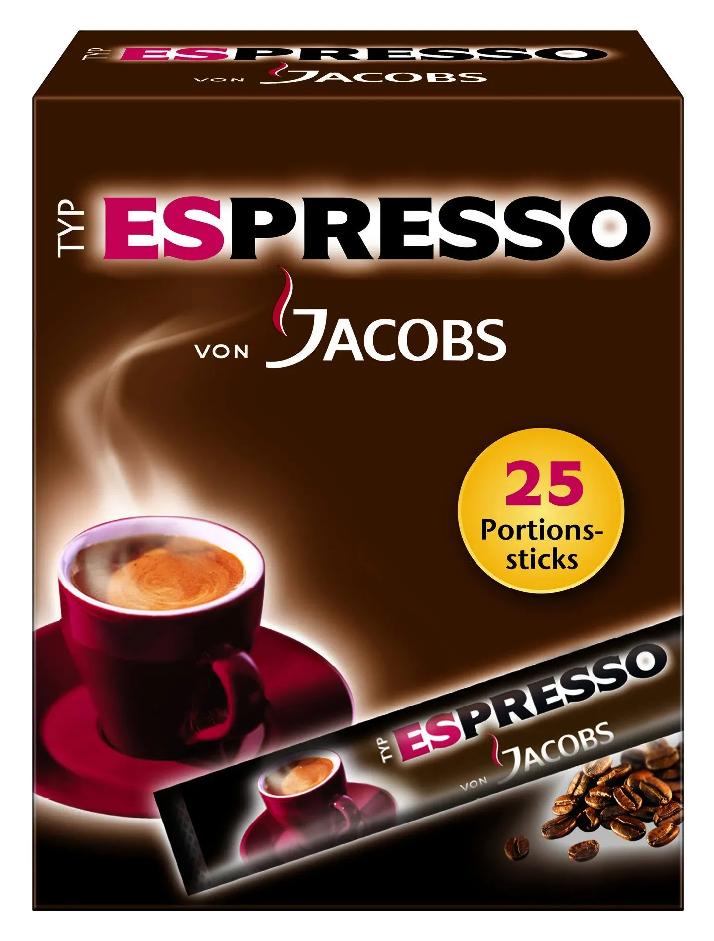 Jacobs Type Espresso Instant Ground Coffee, 25 Portions (Pack of 1)