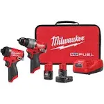 M12 FUEL 12-Volt Lithium-Ion Brushless Cordless Hammer Drill and Impact Driver Combo Kit w/2 Batteries and Bag (2-Tool)