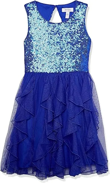 Speechless Girls' Sleeveless Sequin Bodice Dress