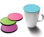 Coverware Drink Tops Tap and Seal Coffee and Tea Covers - Gently Suctions to Mugs to Keep Drinks Warmer Longer and Reduce Splashing - BPA Free Silicon