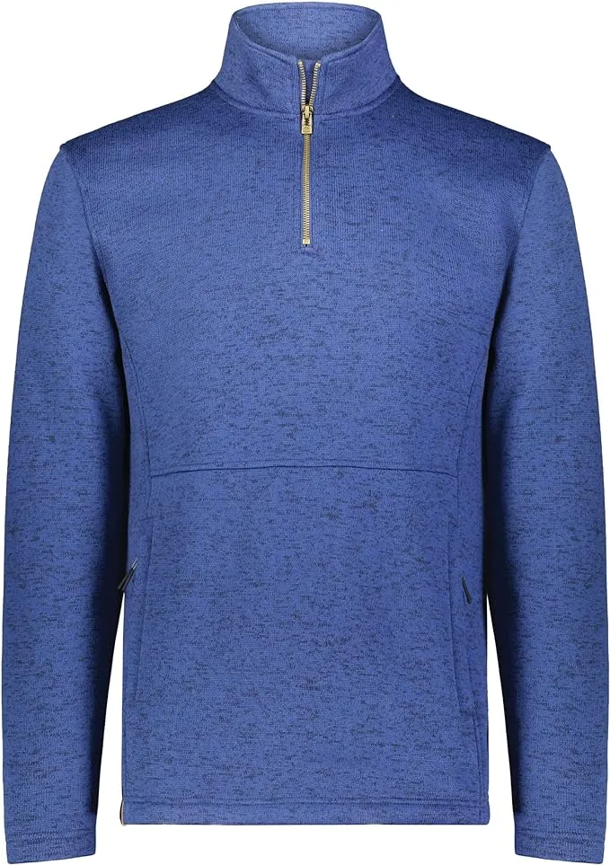 Holloway Alpine Sweater Fleece 1/4 Zip Pullover, Navy Heather / S