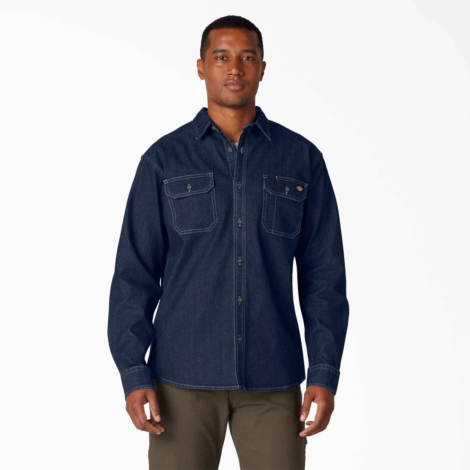 Dickies Men's Flex Denim Long Sleeve Shirt