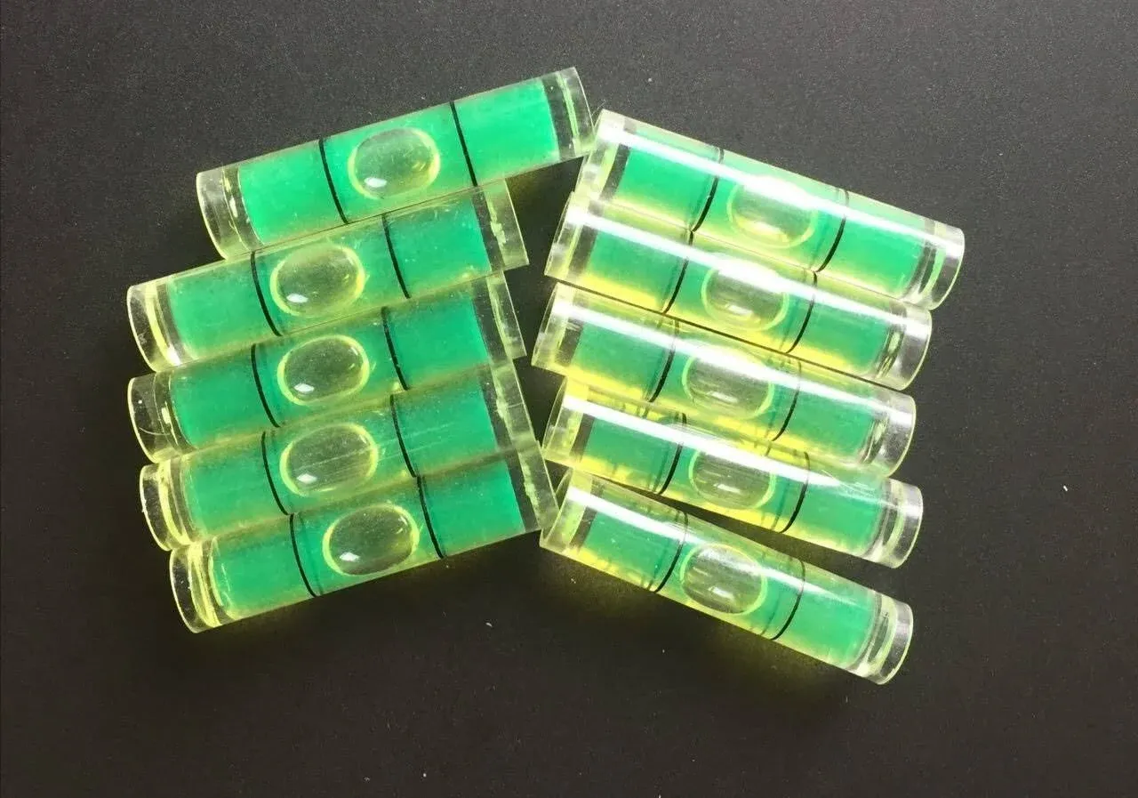 10 PCs D 8mm L 35mm Acrylic Bubble Spirit Level Vial 5/16&#034; (D) x 1 3/8&#034; (L)