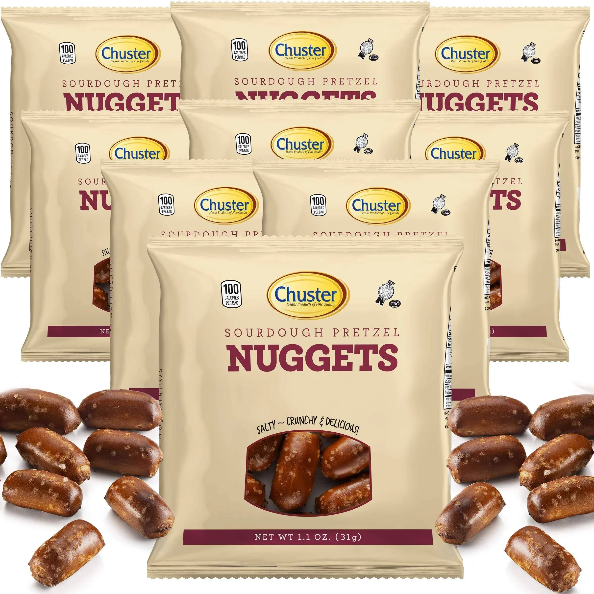 Chuster Sourdough Pretzels Nuggets Bulk 24 Individual 100 Calorie Snack Packs ...