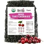 Berrilys Organic Dried Cherries | Unsweetened, Naturally Sweet, Perfect for Baking, Snacking, and Salads, High in Antioxidants, No Added Sugar, No Oil, Gluten-Free, Non-GMO, and Vegan | 5 lb