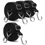 80inch Adjustable Bungee Cords With Hooks 4 Pack Long Heavy Duty Elastic Strap F