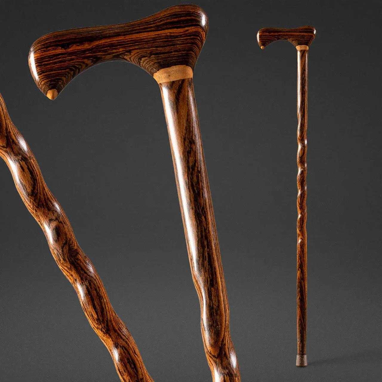 Brazos Twisted Bocote Exotic Wood Walking Cane, 37"