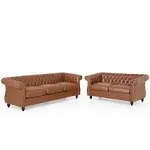 Silverdale Traditional Chesterfield 2 Piece Living Room Set by Christopher Knight ...