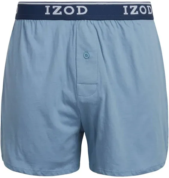 IZOD Men's Boxer Shorts - 4 Pack Classic Knit Underwear Boxers with Functional Fly - Soft Breathable Boxers for Men (M-2XL)