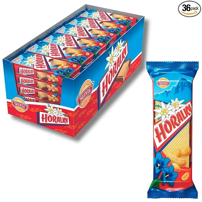 HORALKY - European Czech and Slovak Wafers Chocolate with Peanut BOX - QTY 36pcs