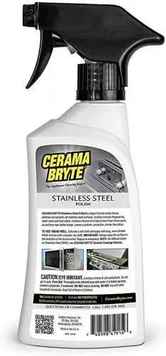 Cerama Bryte High Strength Protective Stainless Steel Appliance Cleaner & Polish Mineral Oil