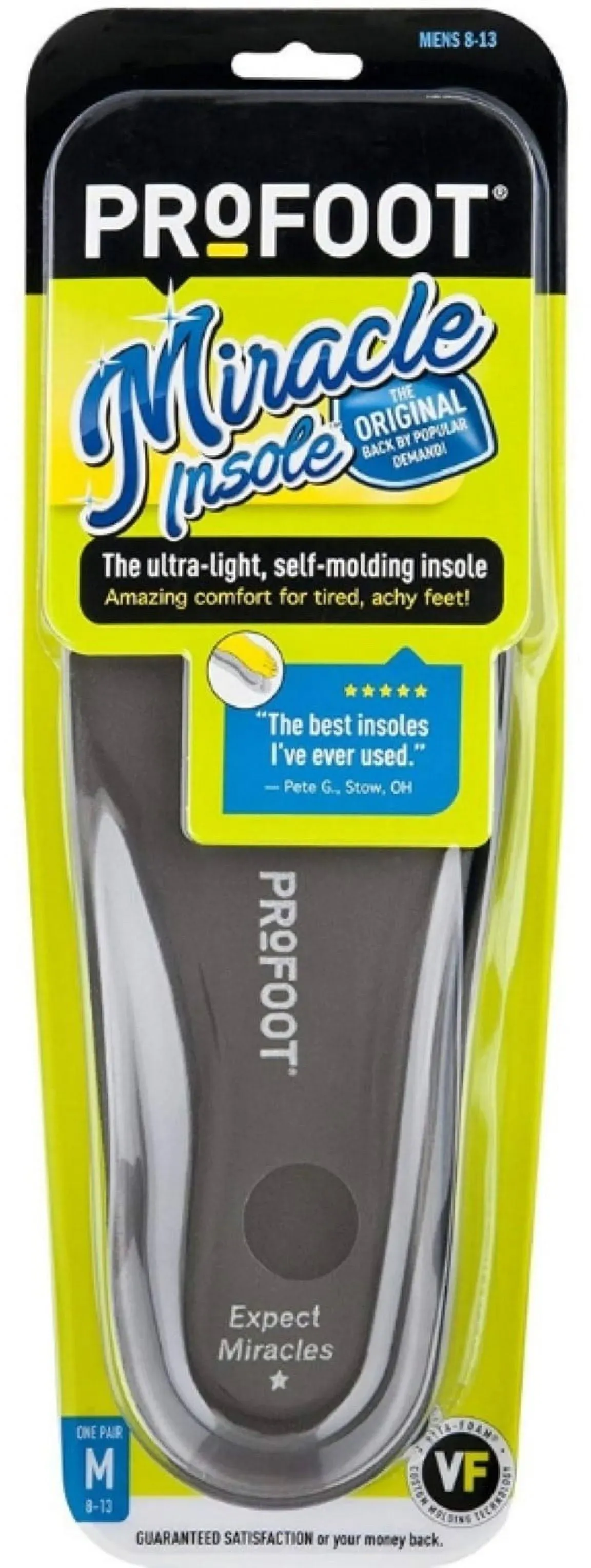 Profoot Original Miracle Insole, Men's 8-13, 1 Pair