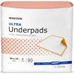 McKesson Ultra Underpads Adult Incontinence Bed Pads Chux Disposable Heavy Absorbency 36 in x 36 in 50 Count