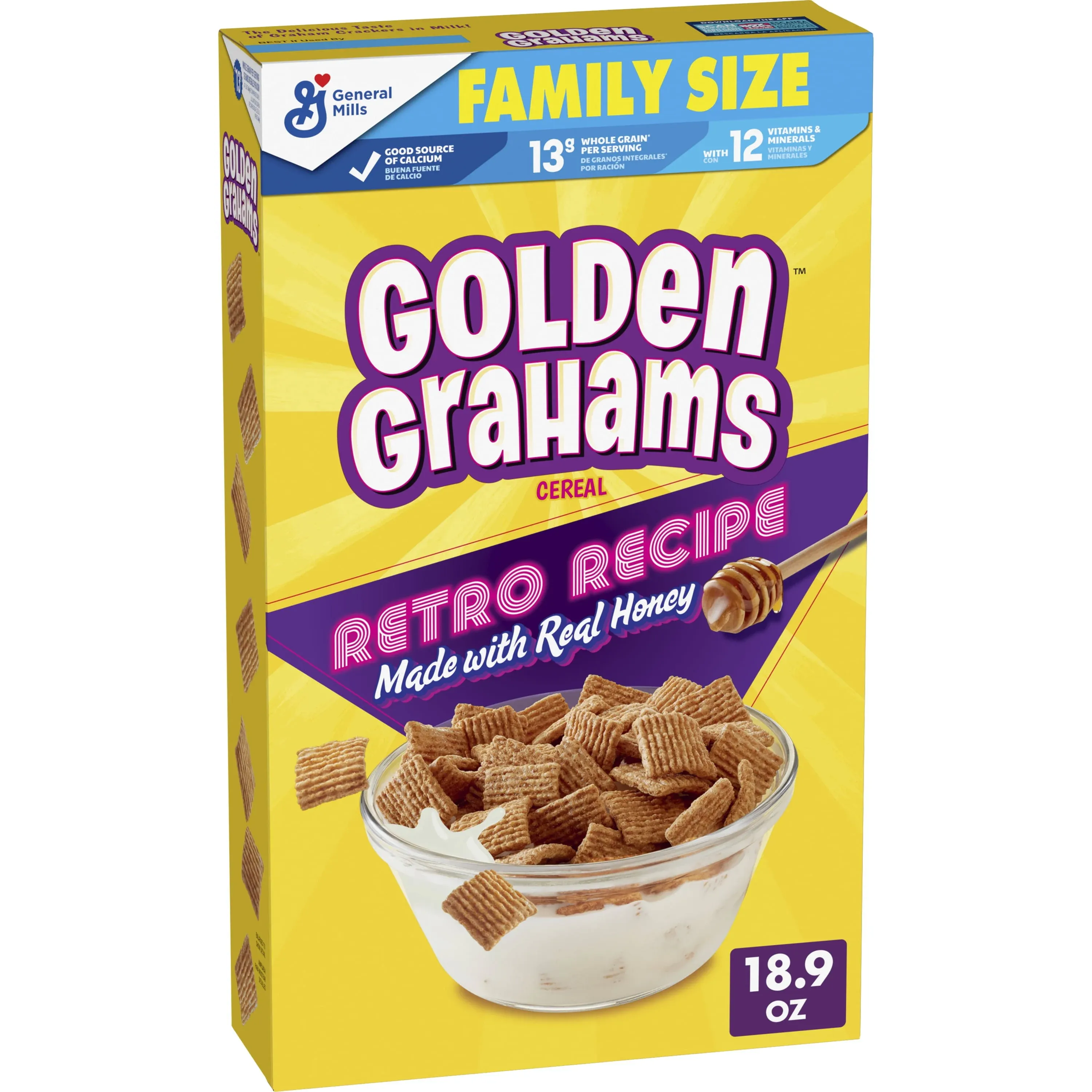  Cereal Para El Desayuno, Sabor A Galleta Graham, Grano Entero, Tamano Gigante, 