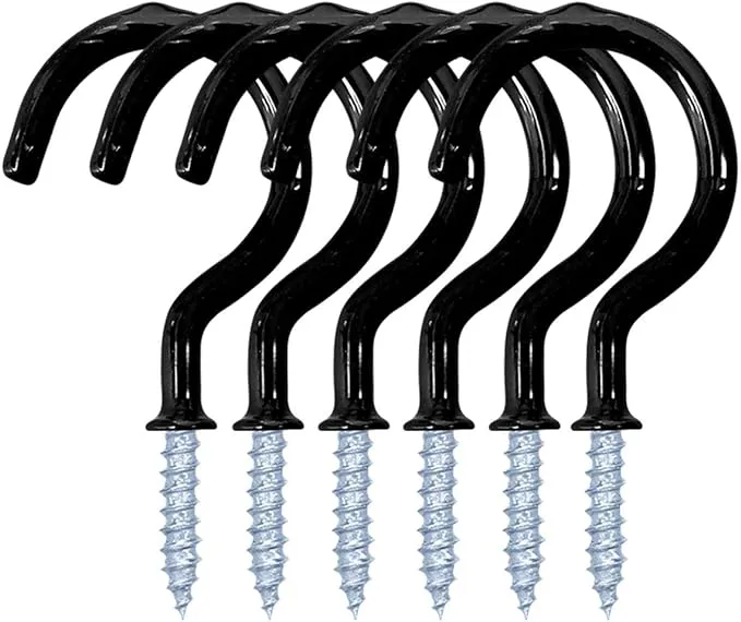 12 Pack Vinyl Coated Ceiling Hooks Screw-in Mug Hooks Multi-Function Wall Hooks