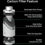 VIVOSUN 8 inch Air Carbon Filter Odor Control with Australia Virgin Charcoal for Inline Fan, Pre-Filter Included, Reversible Flange