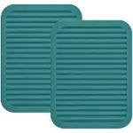 Smithcraft Silicone Trivets Mats for Hot Dishes and Hot Pots, Hot Pads for Countertops, Tables, Pot Holders, Spoon Rest Small Drying Mats Set of 2 Many Colors for Your Choose (Teal)