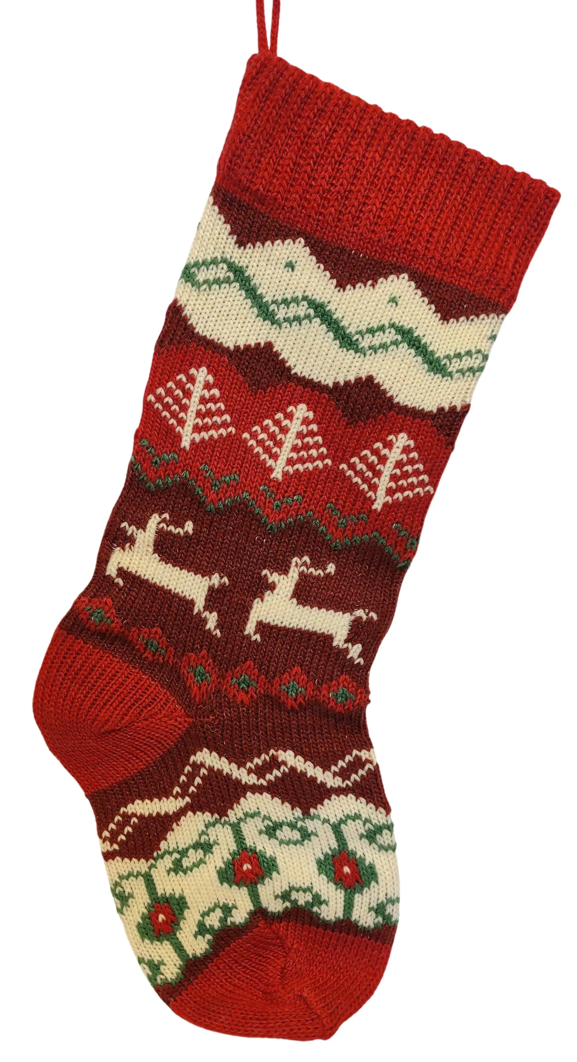 Kurt Adler B0679 20-Inch Knit Reindeer Stockings 2 Assorted