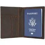 Polare Slim RFID Blocking Leather Passport Holder Travel Bifold Wallet For Men