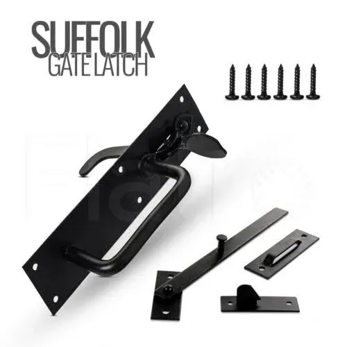 Self-Locking Gate Latch Heavy Duty Post Mount Automatic Gravity Lever Wood/PV...