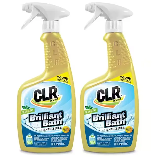 CLR Brilliant Bath Foaming Action Bathroom Cleaner Spray - For Use on Toilets, Baths, Showers, Sinks, Glass, Stainless Steel - Lavender Scent, 26 Ounce Bottle (Pack of 2)