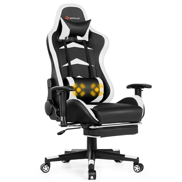 Massage Gaming Chair with Footrest