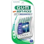 GUM Soft-Picks Advanced Easy to Use Dental Picks for Teeth Cleaning and Gum Health with Convenient Carry Case Dentist Recommended Dental Picks, 90 Count (Pack of 3)