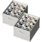  2 Pack Shoe Organizer for Closet,Foldabl<wbr/>e Shoe 16.5*12.6*9.5i<wbr/>n Light grey