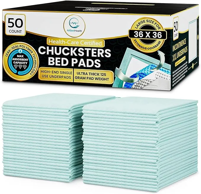 125 Gram Incontinence Bed Pads Disposable for Adults 50 Pack XXL 36" x 36" Super Absorbent Waterproof Bed Liner, Pee Pads for Adults - Chucks Pads
Title Generator