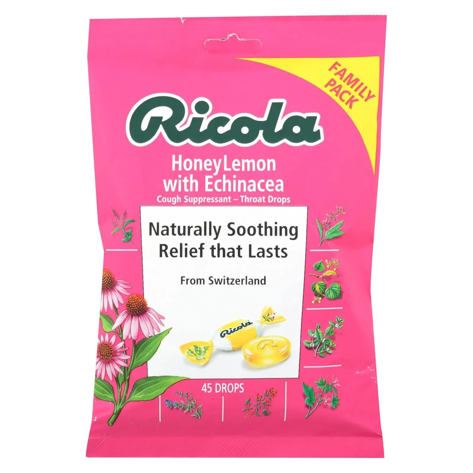 Ricola Cough Drops Echinacea Honey Lemon