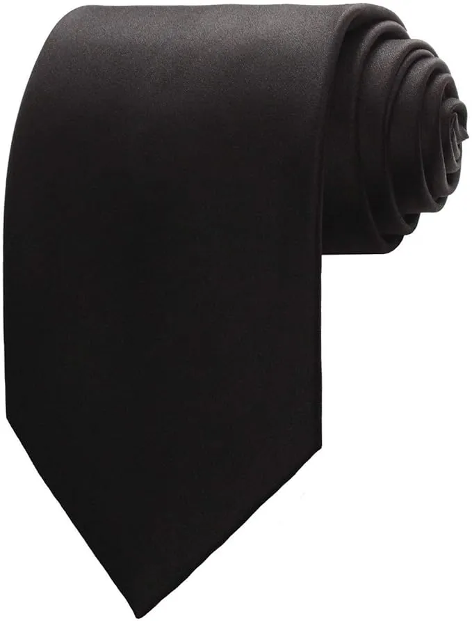 K. Alexander Mens Solid Black Ties Necktie, Men's