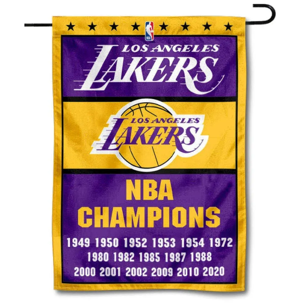 WinCraft LA Lakers 17 Time Champions Double Sided Garden Flag