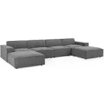 Modway Restore 6-Piece Sectional Sofa Charcoal