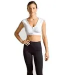 Tommie Copper Shoulder Support Comfort Bra w/Front Zipper, Size Medium, White