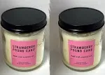 Bath and Body Works 2 Piece Pack (7oz/198g ) White Barn Strawberry Pound Cake Single Wick Scented Candle