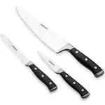 Cuisinart Classic Forged High-Carbon Stainless Steel full-tang Triple Rivet Knife Set With Black Blade Cover/Shealths (3-Piece)