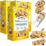 Nonni's THINaddictives Almond Thin Cookies - 3 Boxes Lemon Blueberry Cookie Thins - Almond Cookies - Sweet Crunchy & Chewy - Biscotti