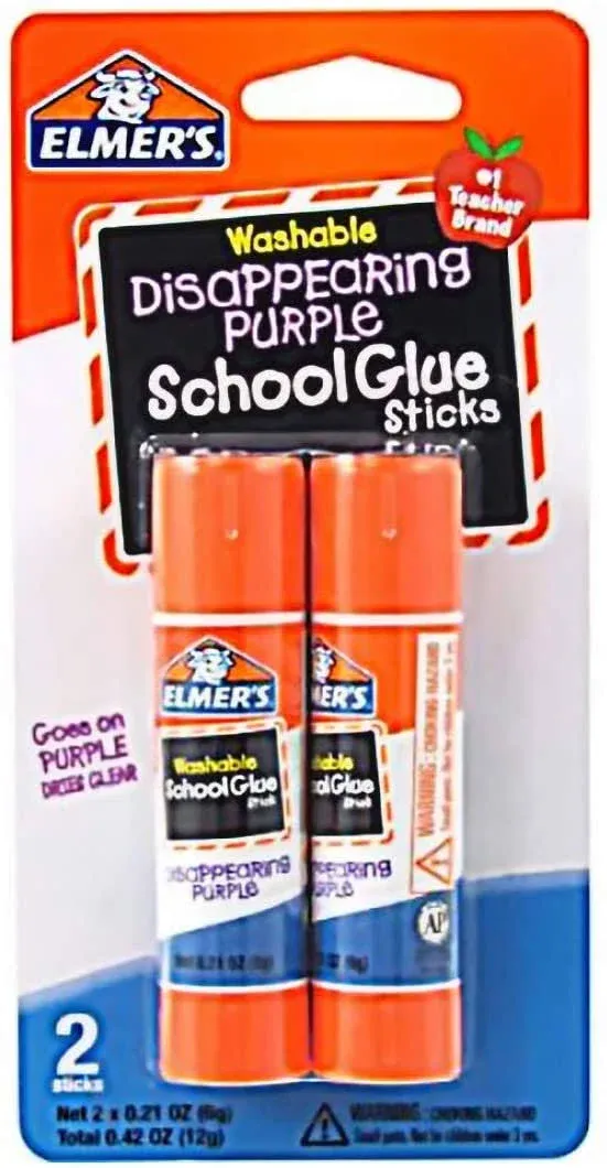 Elmer S Washable Disappearing School Glue Sticks