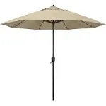 California Umbrella 9 ft. Aluminum Market Umbrella Auto Tilt Crank Lift Bronze-Olefin-Kiwi