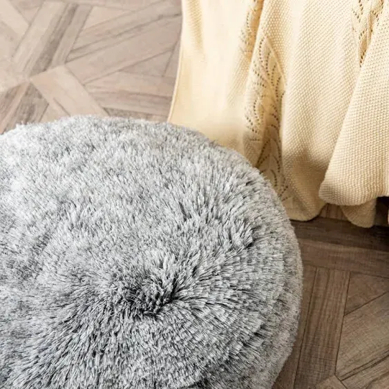 Soft Floor Pillow Large Round Floor Cushion for Sitting Fur Meditation Pillow...