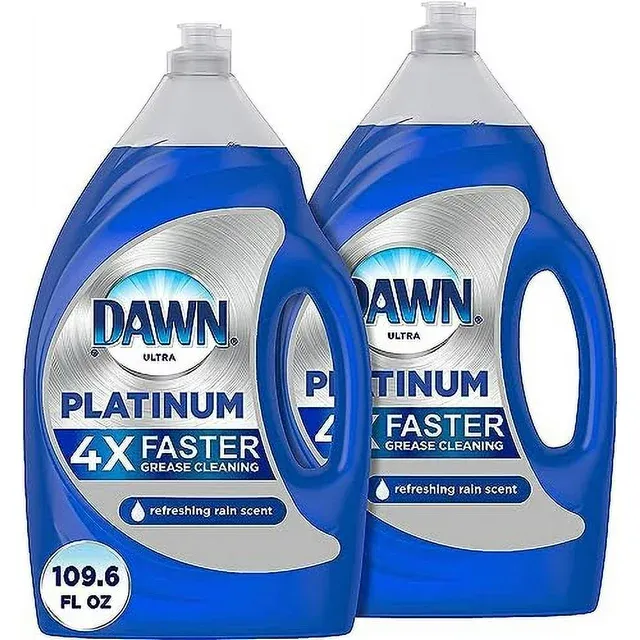 Dawn Platinum Dish Soap Liquid, Dishwashing Liquid, Dish Detergent Liquid, Dish Liquid, Refreshing Rain Scent, 54.8 fl oz (Pack of 2), Dish Soap Bulk