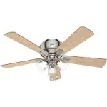 Hunter 54209 52 in. Crestfield Brushed Nickel Ceiling Fan with Light