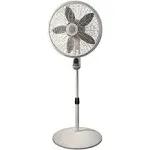 Lasko 18" 3-Speed Elegance & Performance Pedestal Fan with Remote, 1850, White